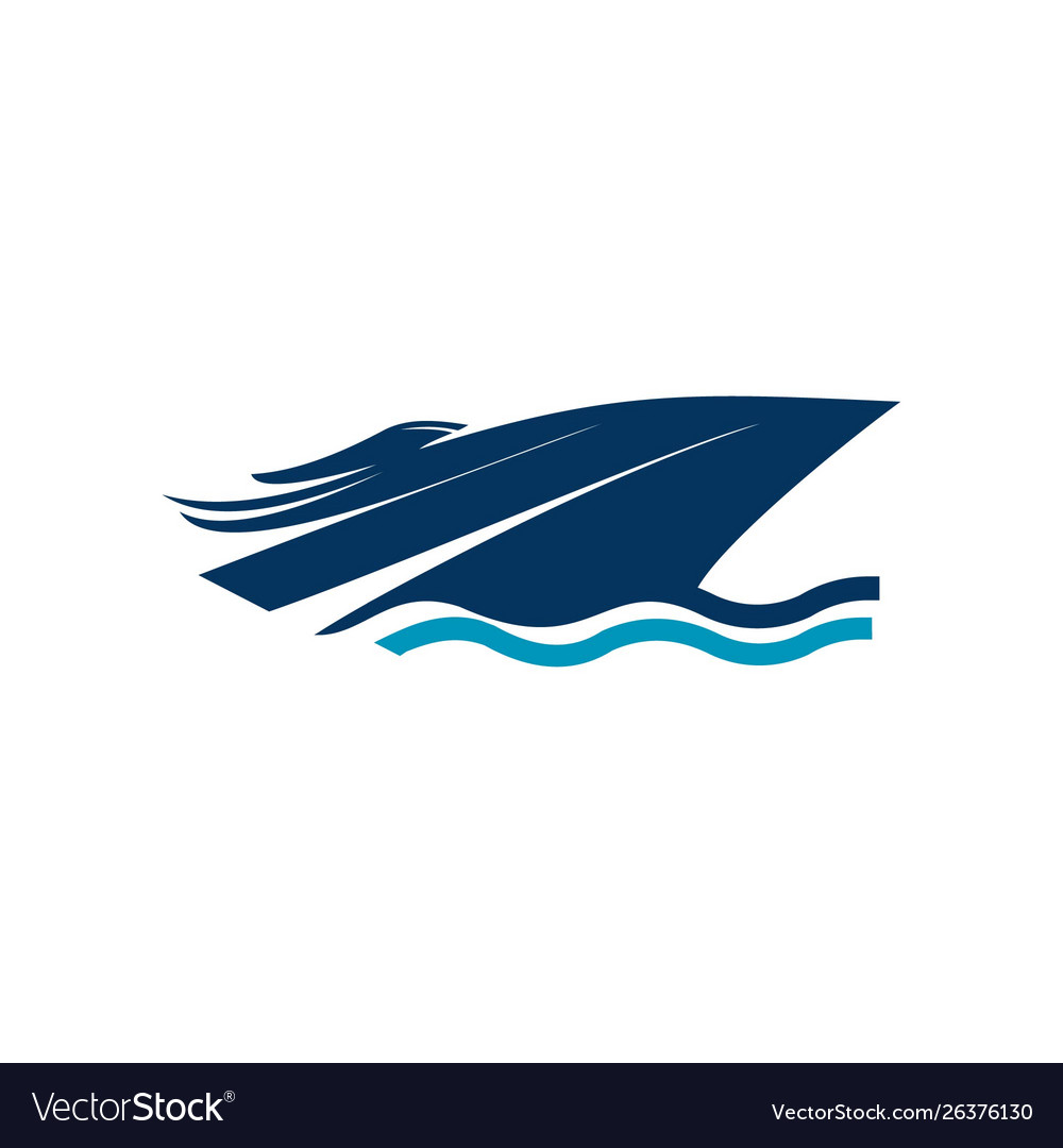 Water And A Boat Logo Template Royalty Free Vector Image