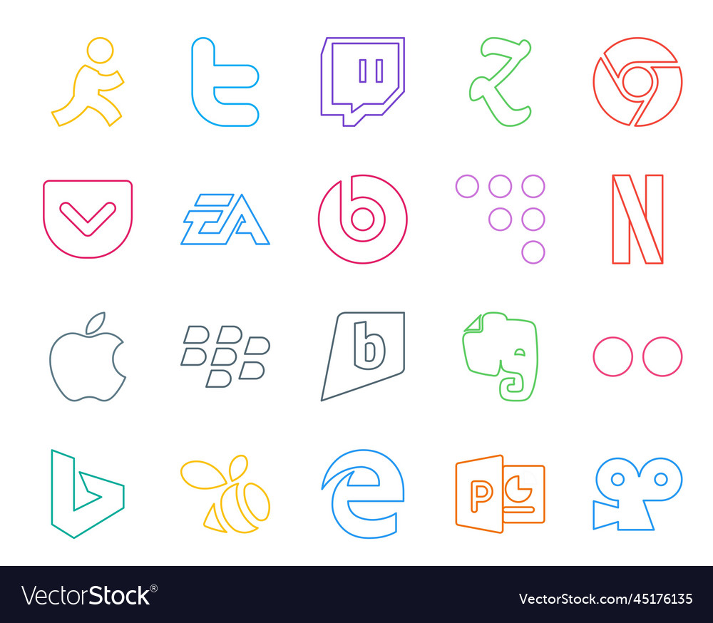 20 social media icon pack including flickr