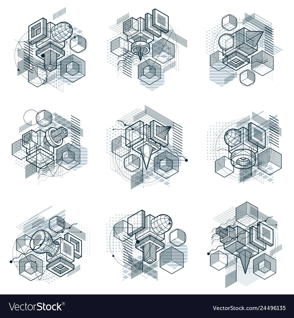 Abstract isometrics backgrounds 3d layout vector image Abstract isometrics backgrounds 3d layout