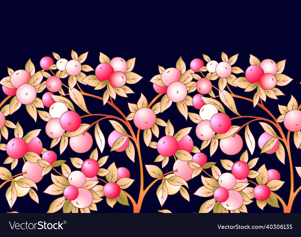 Apples on branches seamless pattern background vector image Apples on branches seamless pattern background