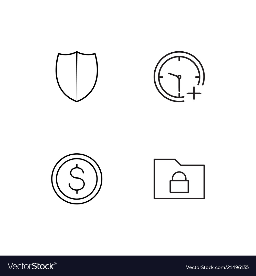 Banking linear icons set simple outline