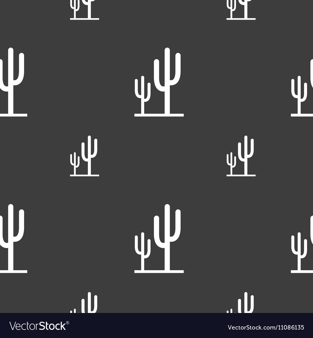 Cactus Icon Seamless Pattern