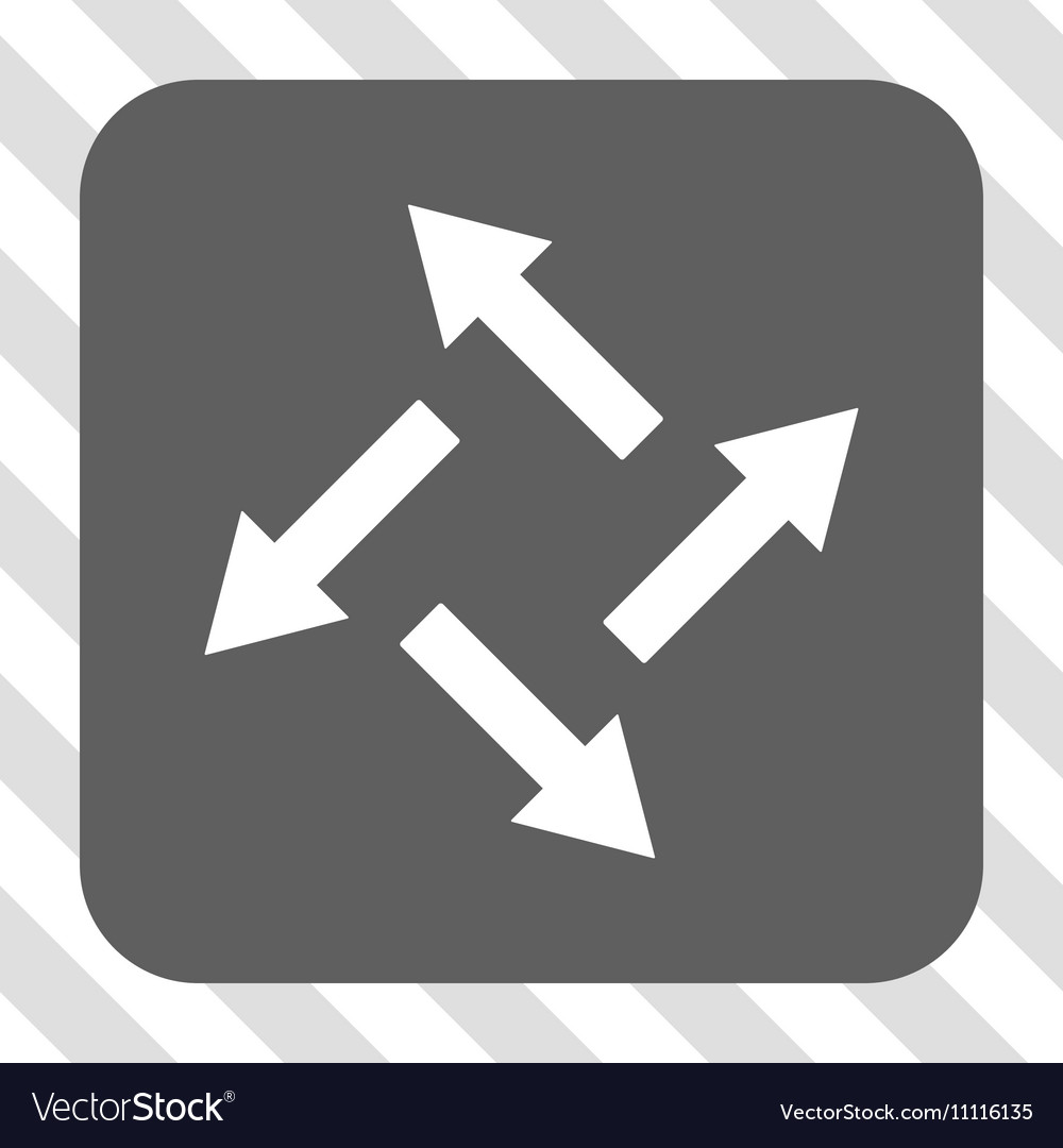 Centrifugal arrows rounded square button