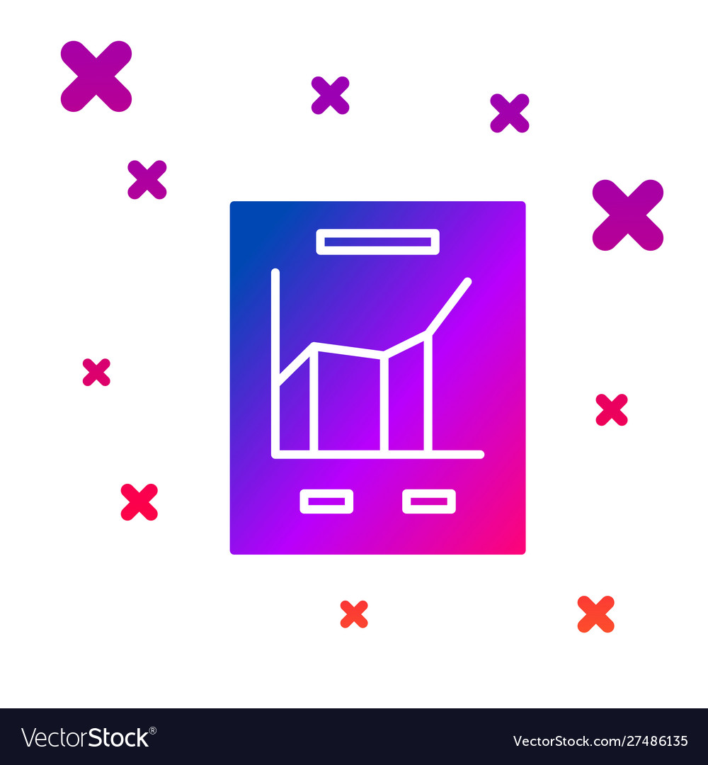 Color document with graph chart icon isolated vector image Color document with graph chart icon isolated