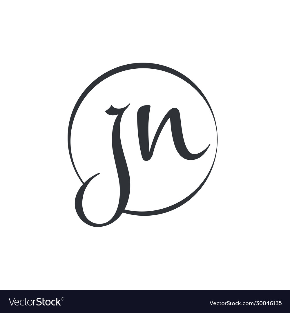 Creative letter jn logo design template initial Vector Image