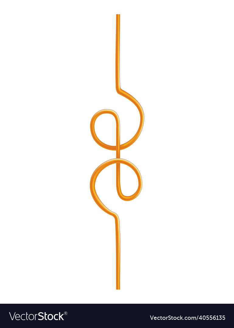 Drinking straw in abstract design or form color vector image Drinking straw in abstract design or form color