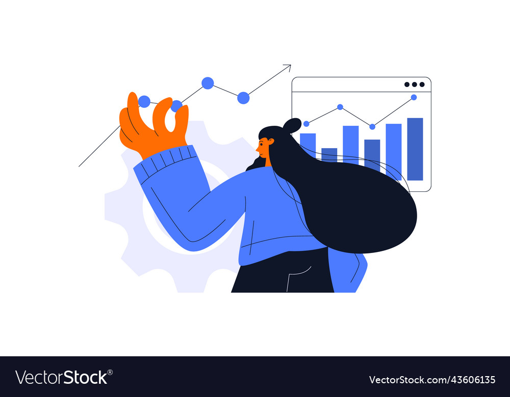 Flat design statistical and data analysis vector image Flat design statistical and data analysis