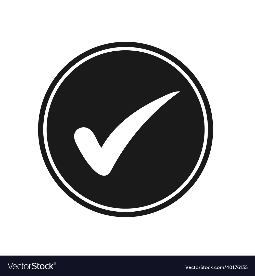 Flat tick mark check icon Vector Image Flat tick mark check icon