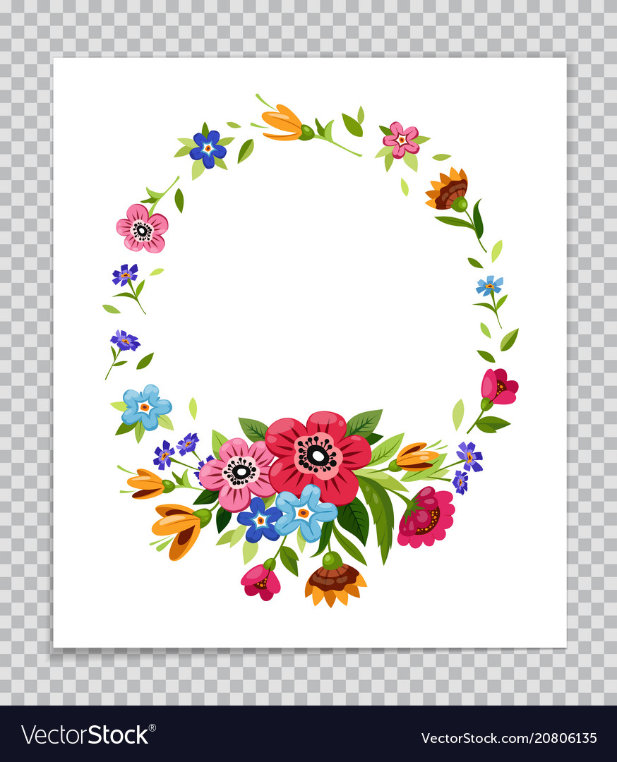 Download Flower frame template for greeting card Royalty Free Vector