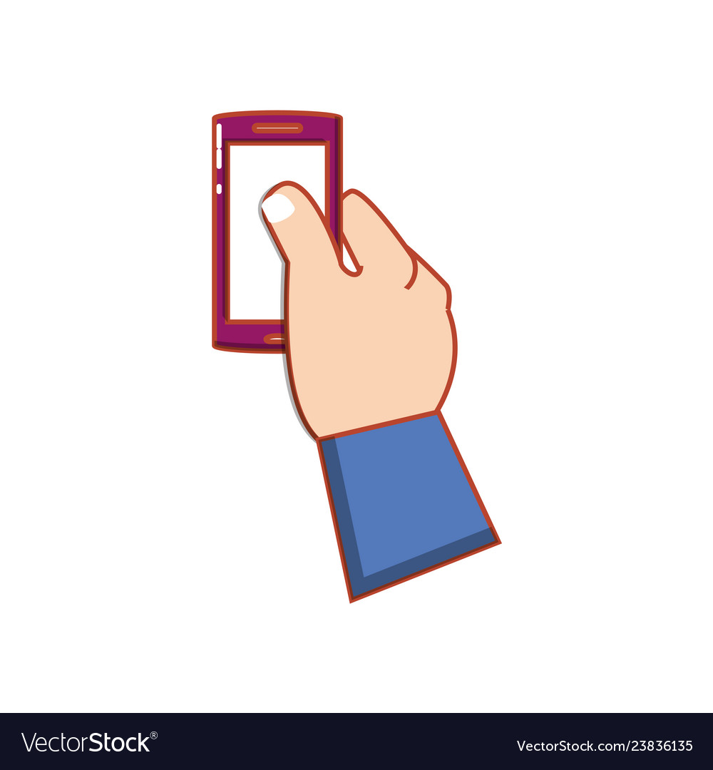 Hand using smartphone device