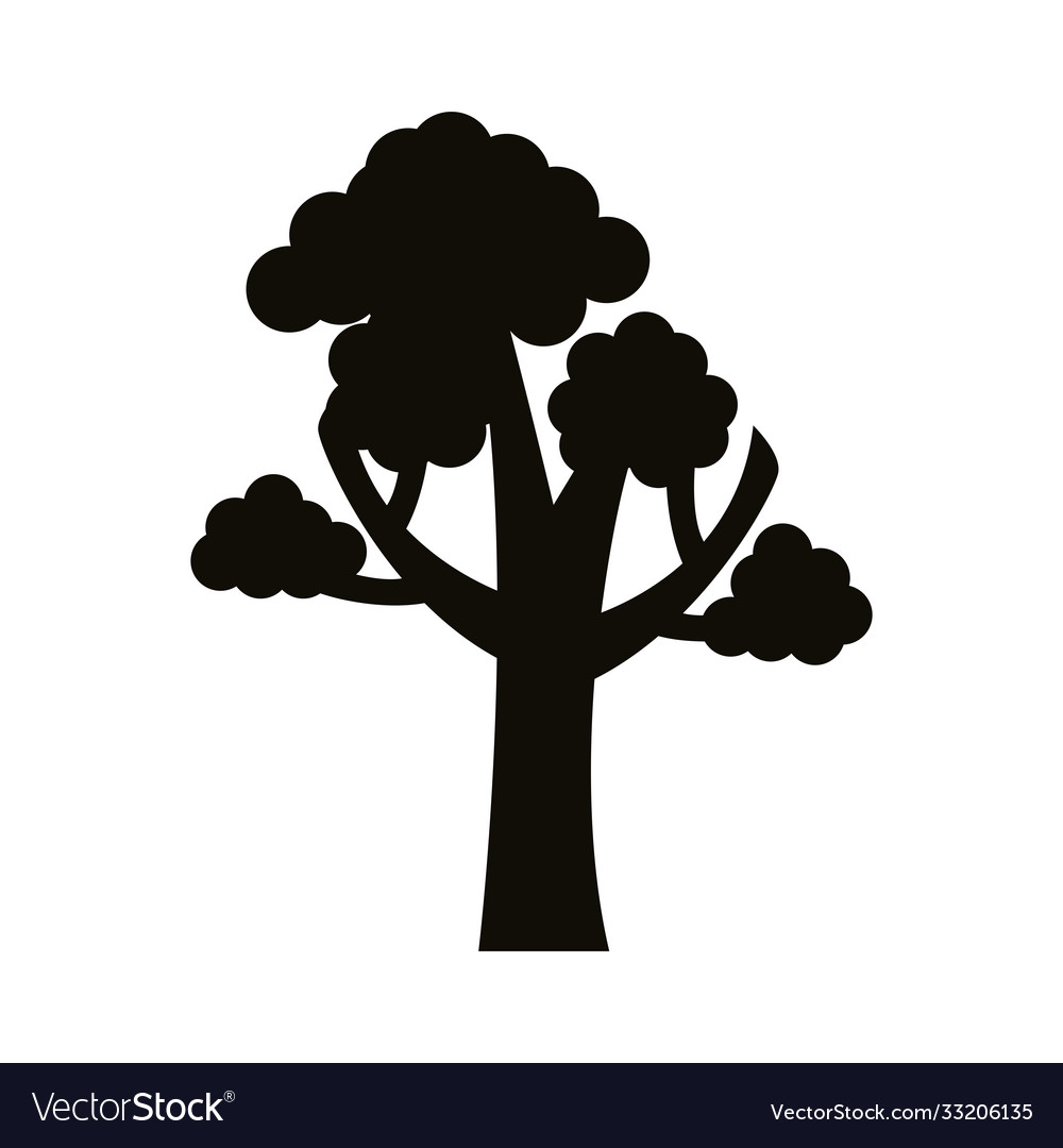 Leafy tree silhouette style icon Royalty Free Vector Image