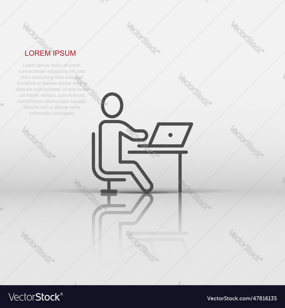 People with laptop computer icon in flat style pc Vector Image