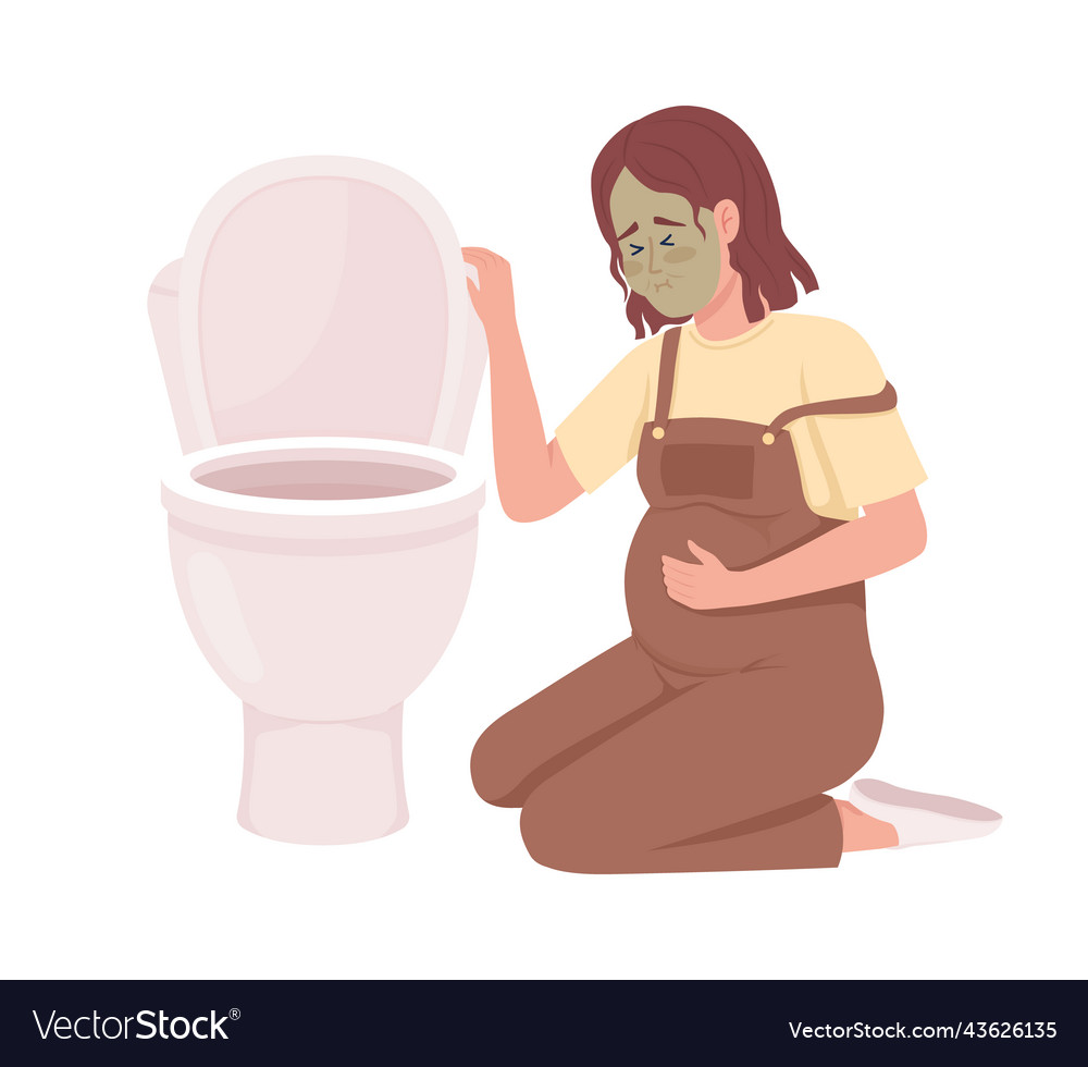 pregnant-woman-with-nausea-semi-flat-color-vector-image