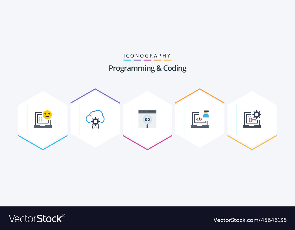 Programming and coding 25 flat icon pack