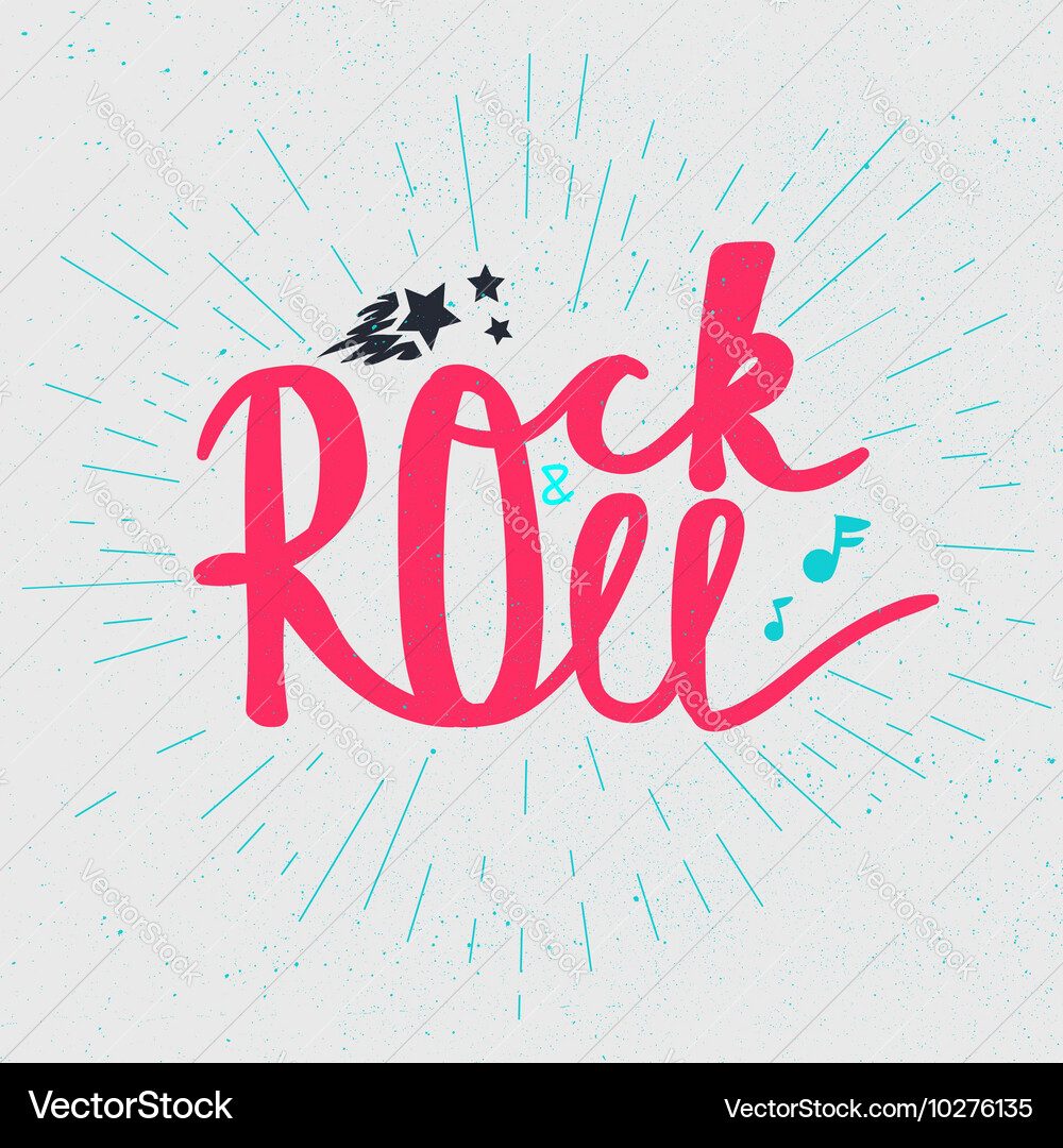Rock and roll lettering Royalty Free Vector Image