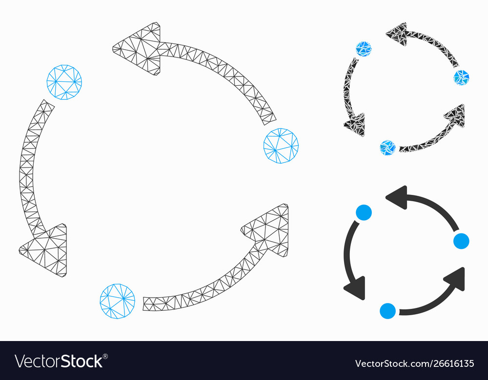 Rotate mesh wire frame model and triangle vector image Rotate mesh wire frame model and triangle