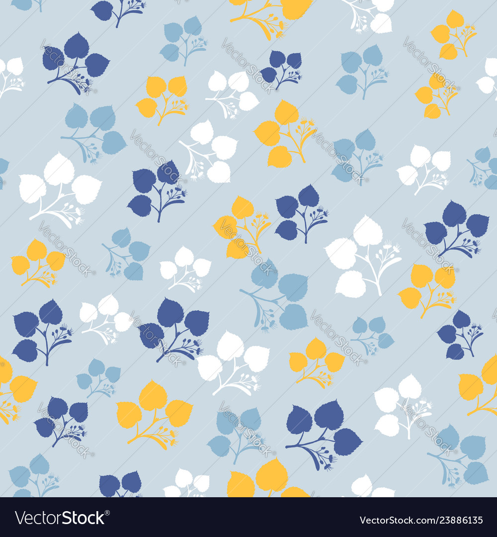 Seamless pattern with linden tree branches vector image Seamless pattern with linden tree branches
