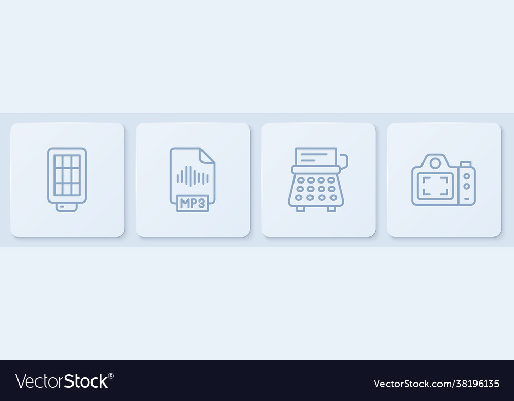 Set line softbox light retro typewriter mp3 file