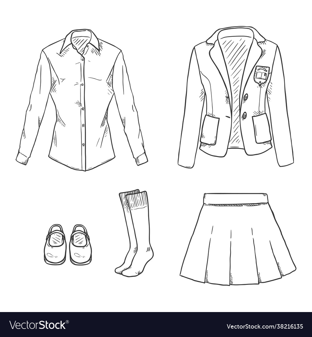 Premium Vector  Anime girl in student uniform outline drawing