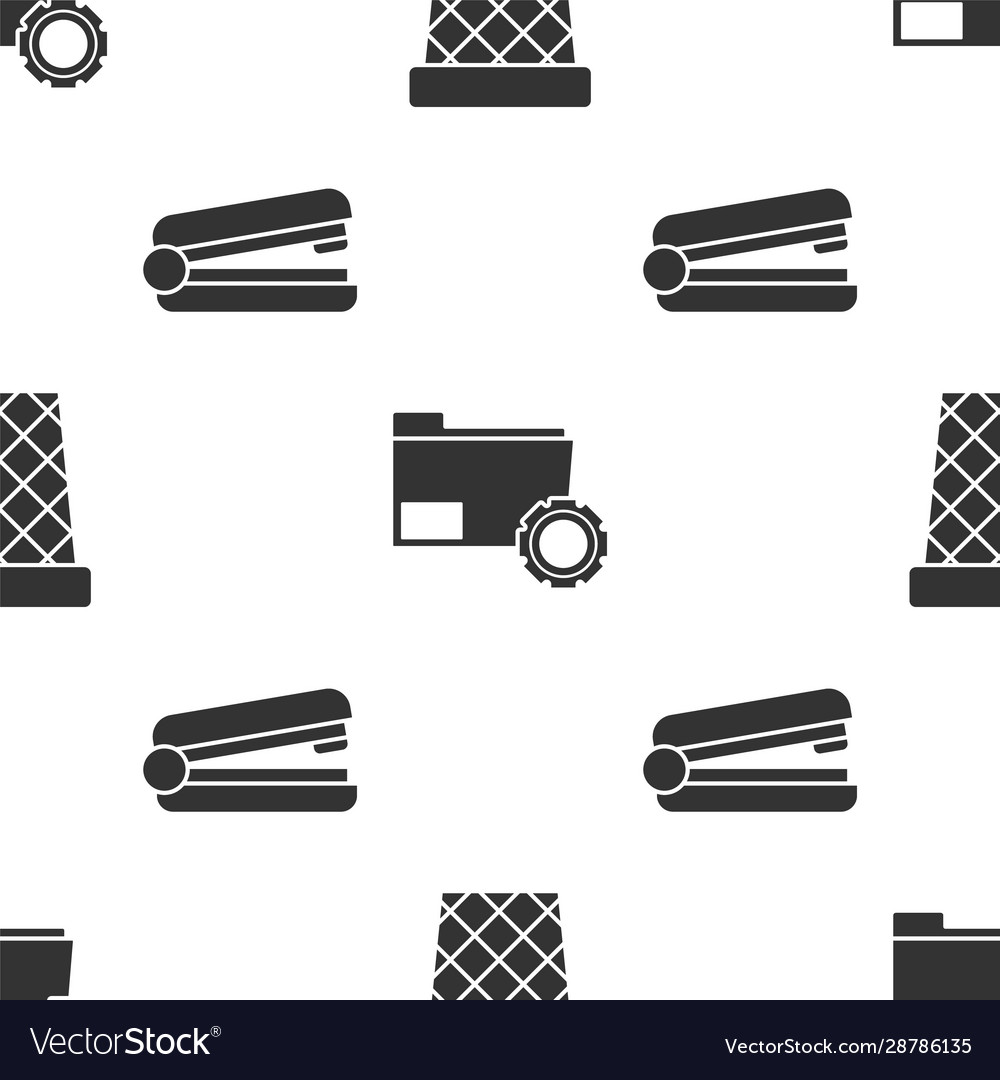 Set trash can folder settings with gears vector image Set trash can folder settings with gears