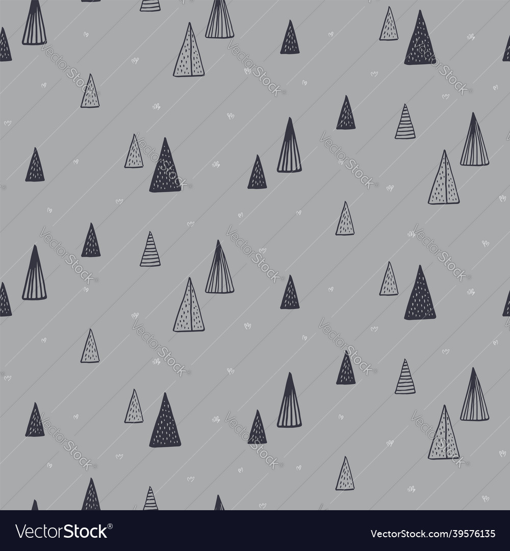 Trees scandinavian minimal seamless pattern vector image Trees scandinavian minimal seamless pattern