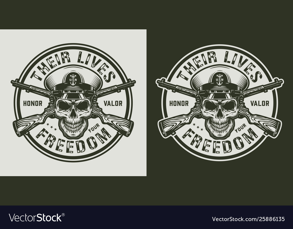 Vintage military round print Royalty Free Vector Image