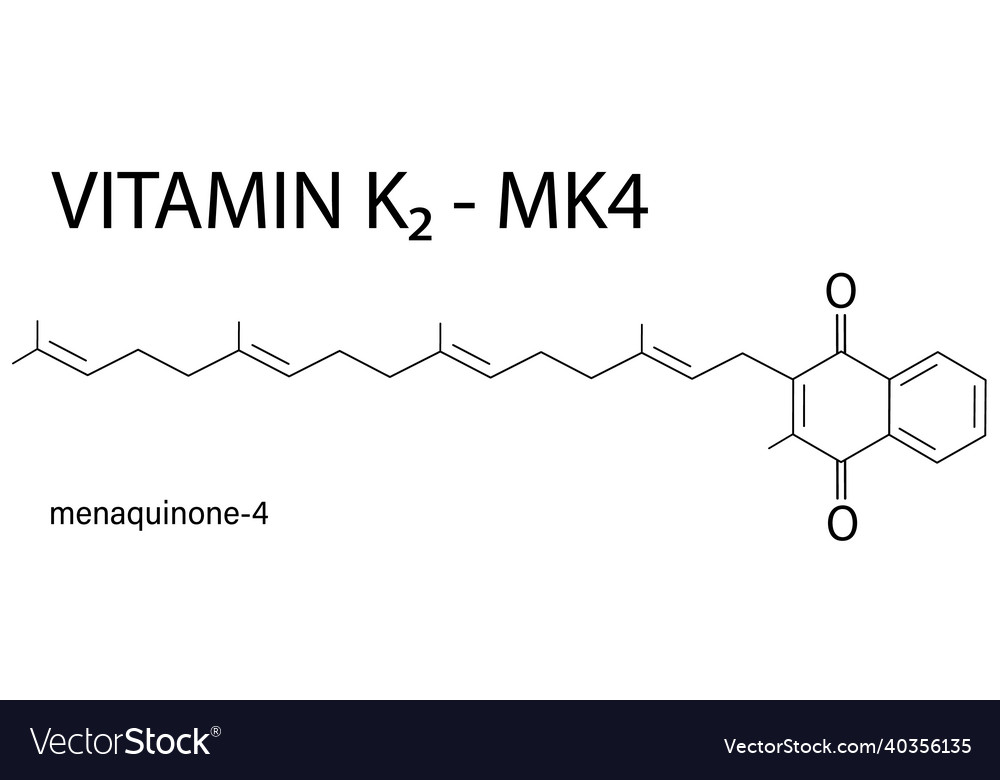 Vitamin k2 mk4 or menaquinone 4 formula Royalty Free Vector