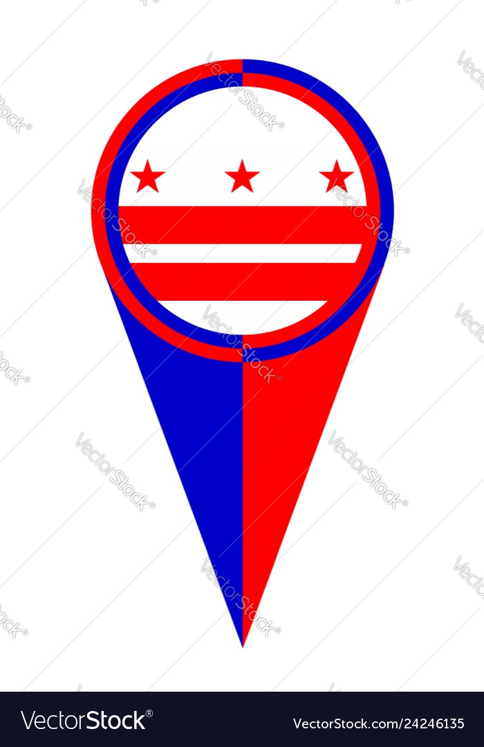 Washington dc map pointer location flag