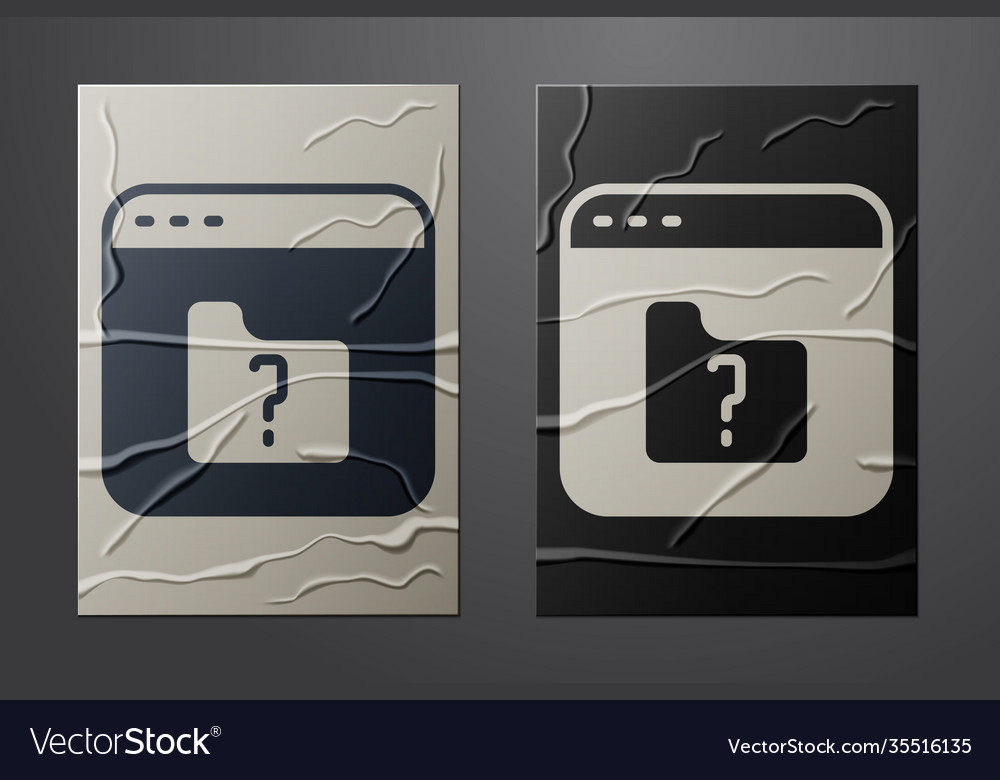 White file missing icon isolated on crumpled paper vector image White file missing icon isolated on crumpled paper