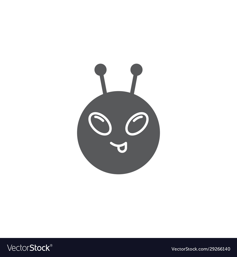 Alien emoticon icon symbol isolated on white