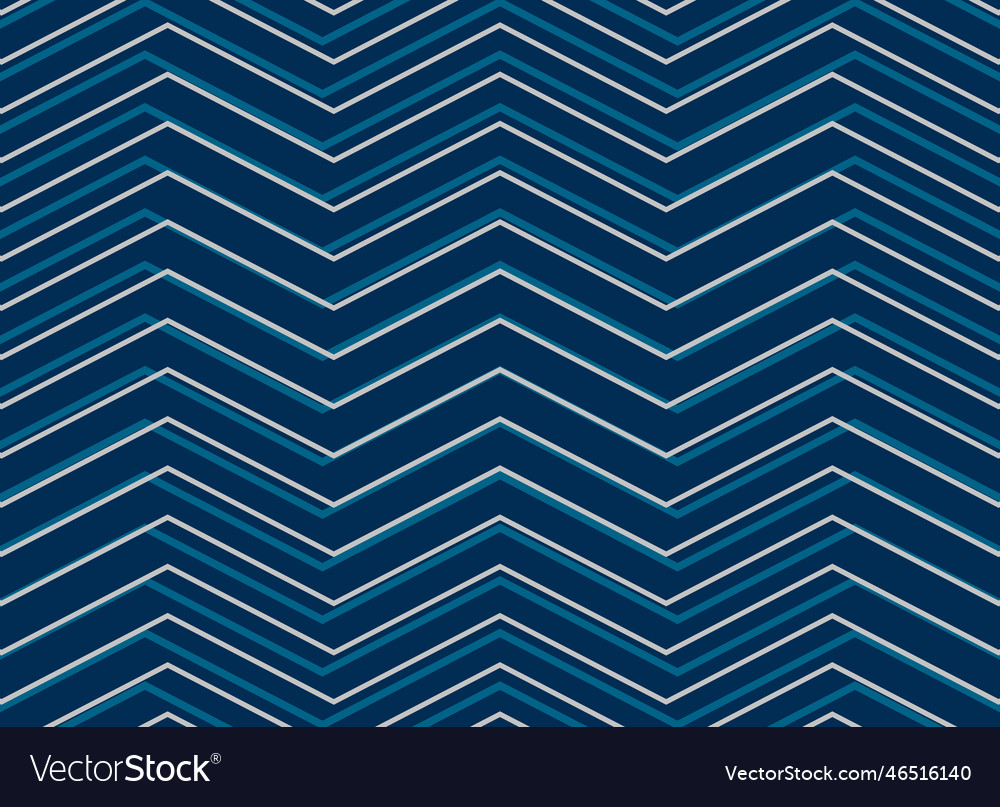 Blue chevrion sashiko pattern background Vector Image