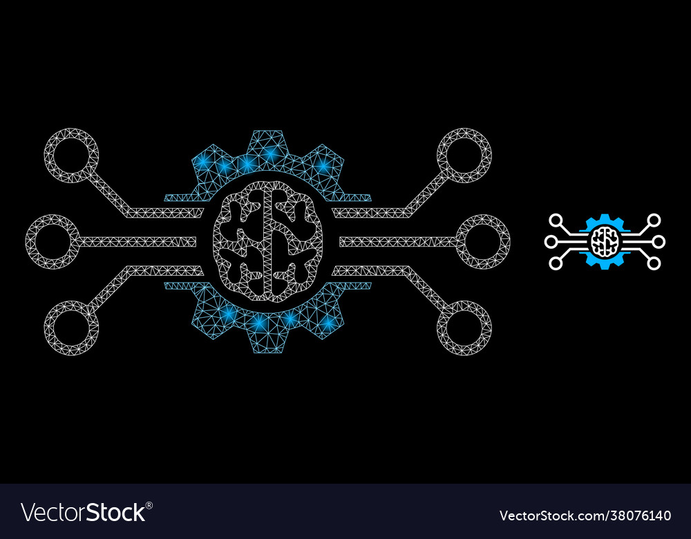 Bright net artificial intellect with lightspots vector image Bright net artificial intellect with lightspots