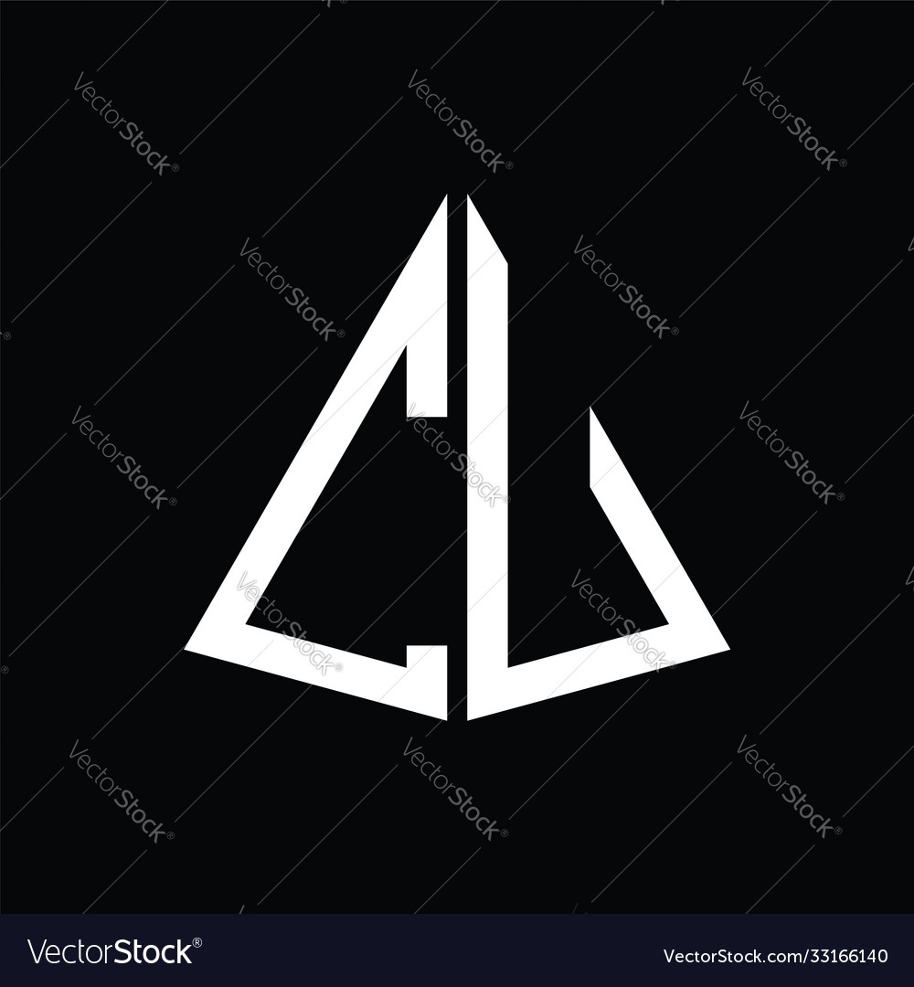 C u white triangle initials with a black Vector Image C u white triangle initials with a black