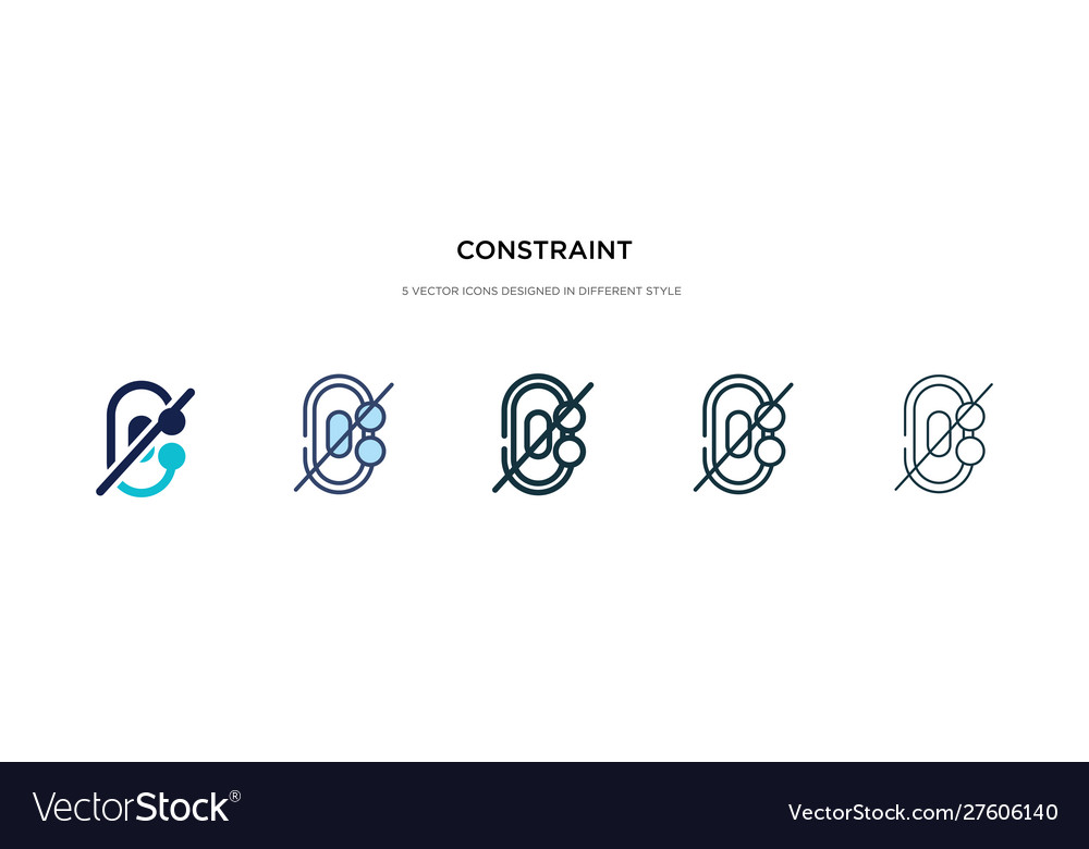 Constraint icon in different style two colored vector image Constraint icon in different style two colored