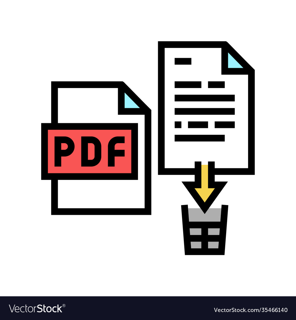 Delete pdf file color icon