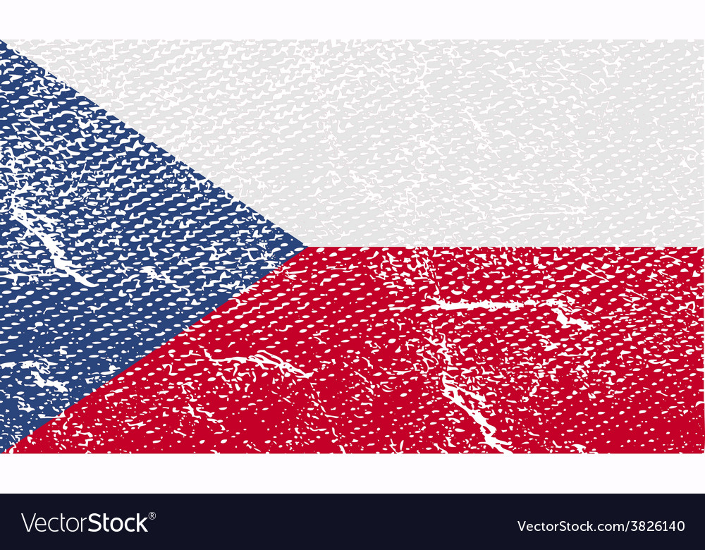 Flag of czech republic with old texture Royalty Free Vector