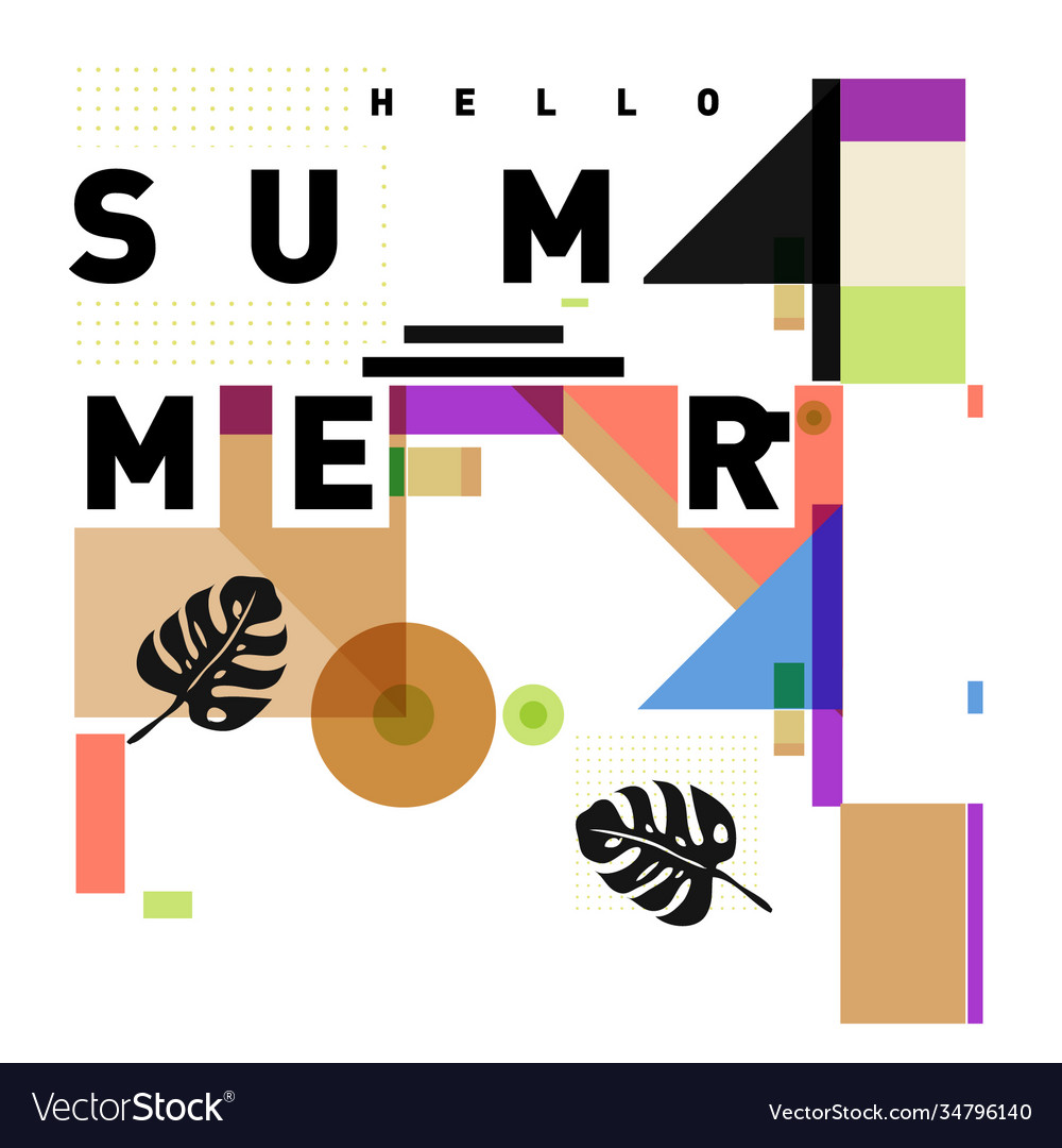 Geometric memphis summer collection poster design