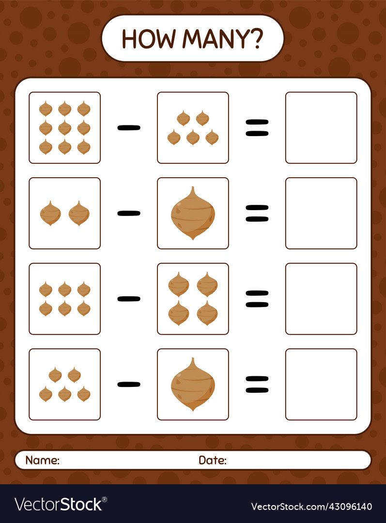 How many counting game with jicama worksheet