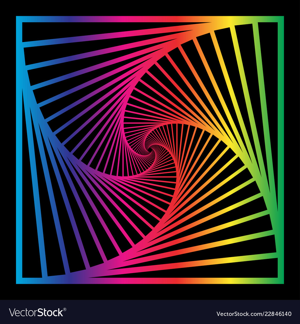 Inward concentric rotating spirally squares vector image Inward concentric rotating spirally squares