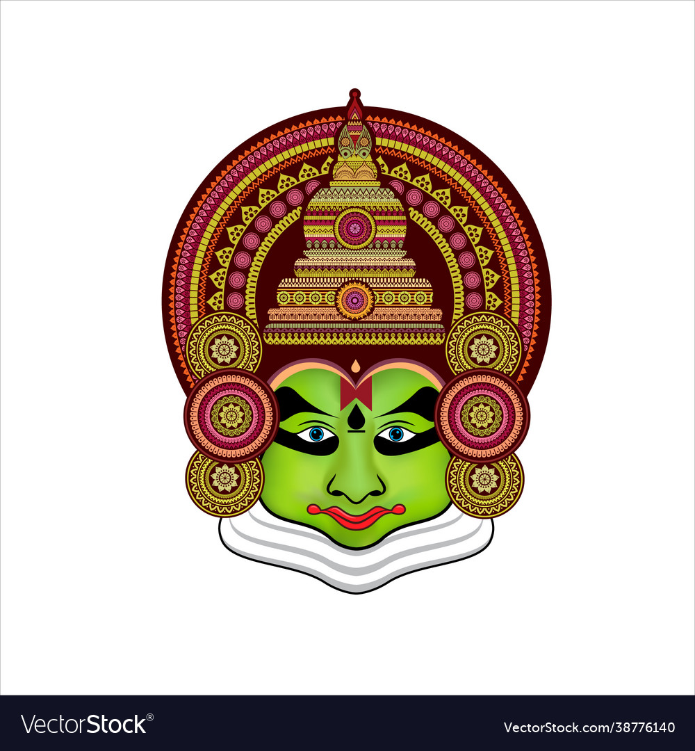 Kathakali for onam Royalty Free Vector Image - VectorStock