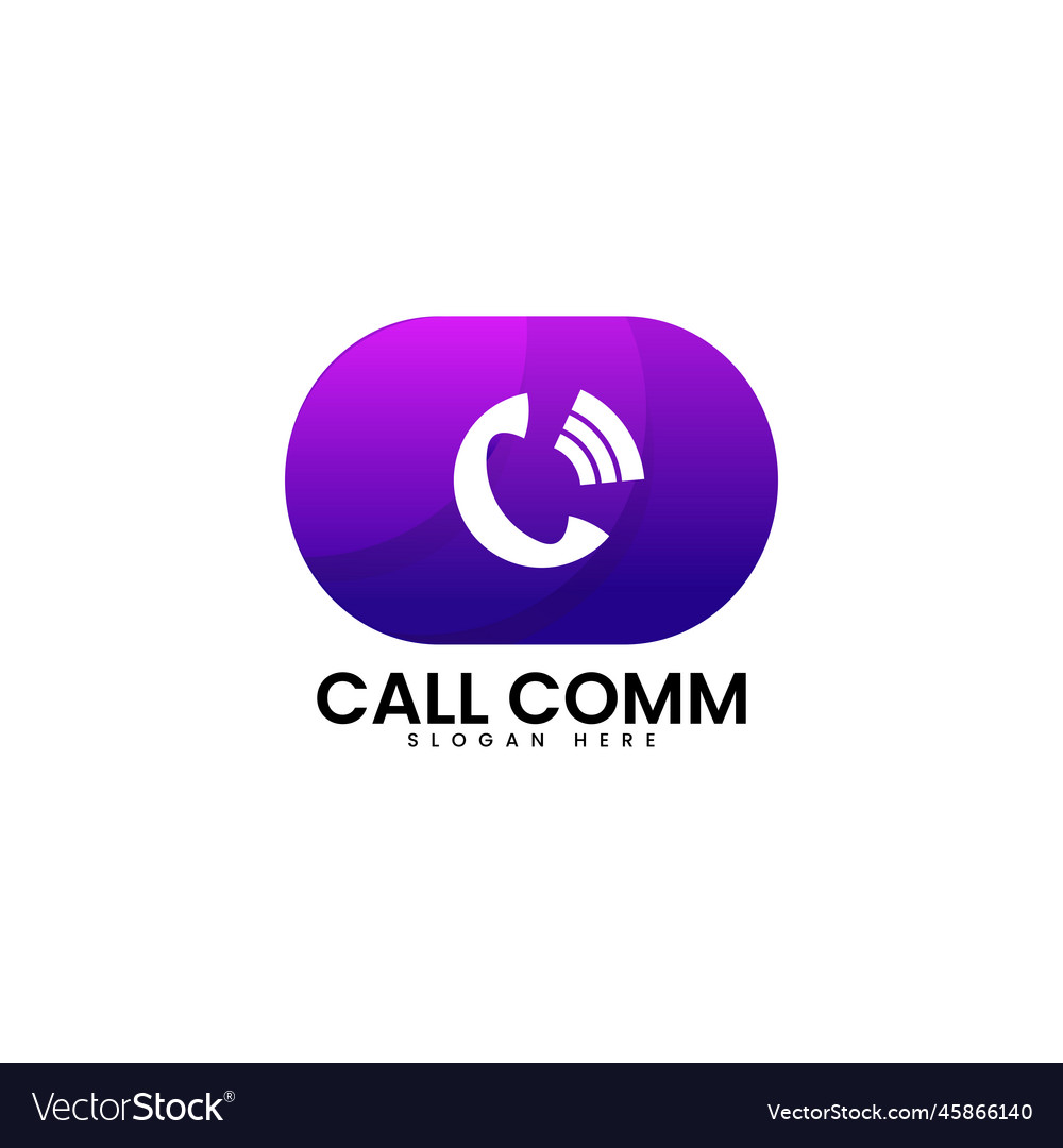 Logo call com gradient colorful style