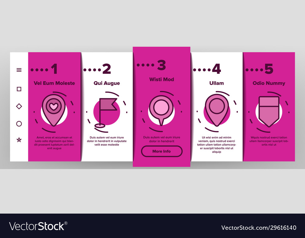 Marker pointer gps map onboarding icons set vector image Marker pointer gps map onboarding icons set