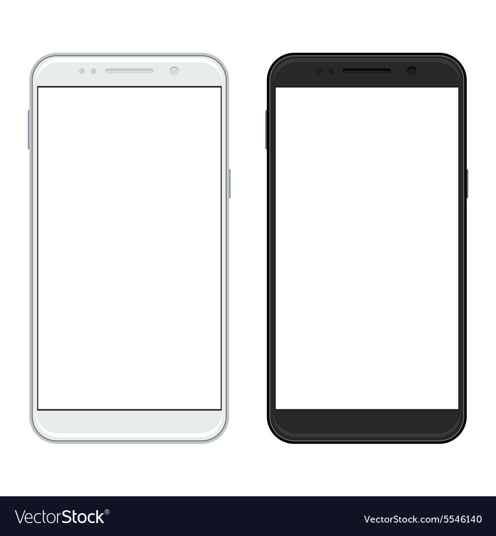 Modern realistic smartphones on white