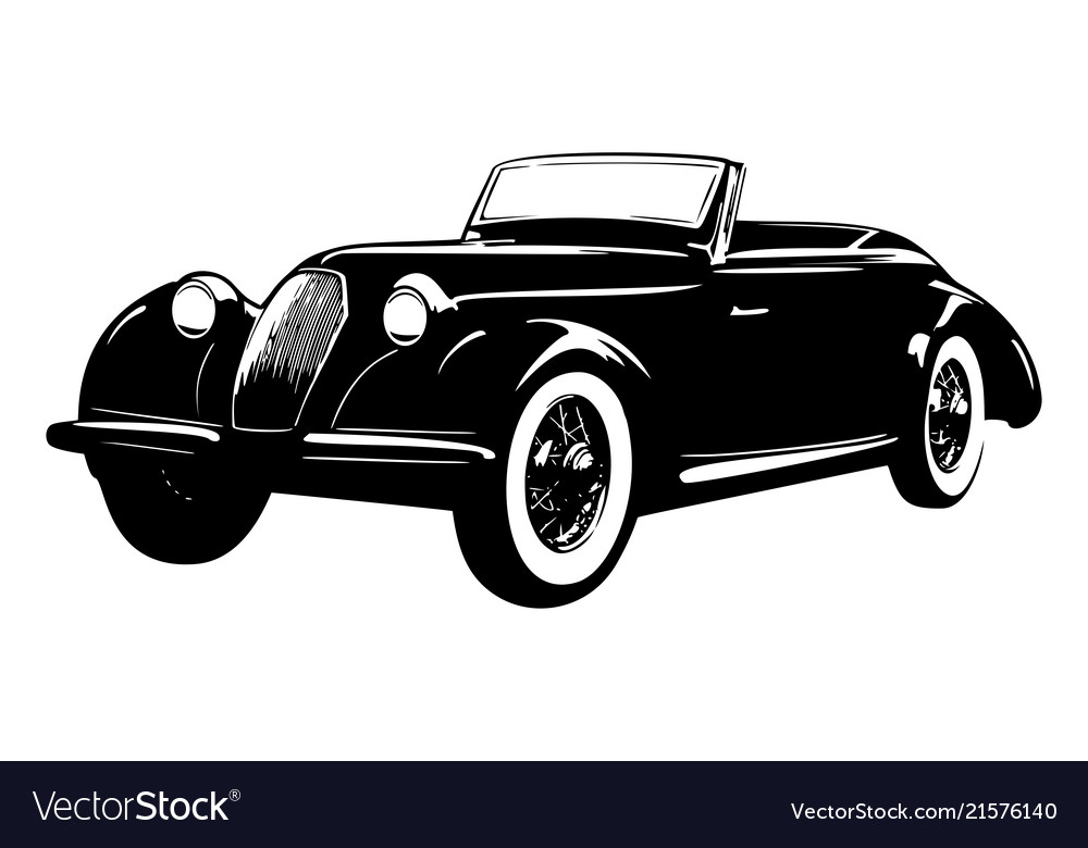 Old vintage car isolated on white background Vector Image