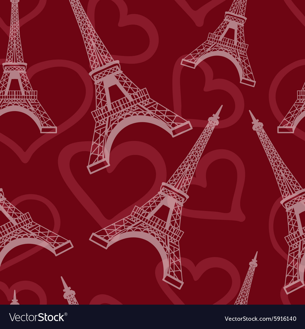 Seamless eiffel tower background pattern