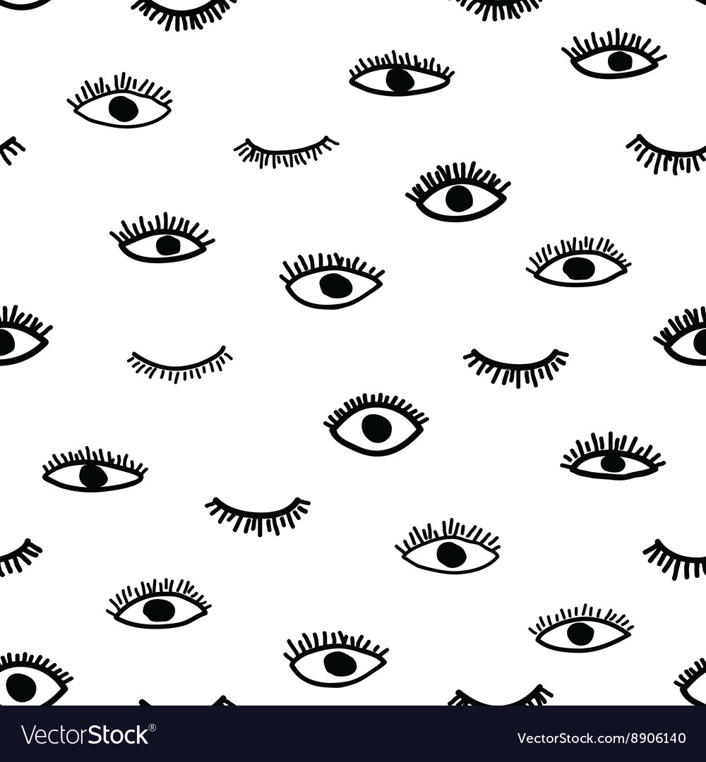 Seamless eye pattern in the bohemian style