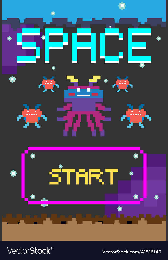 Space game user interface template vector image Space game user interface template