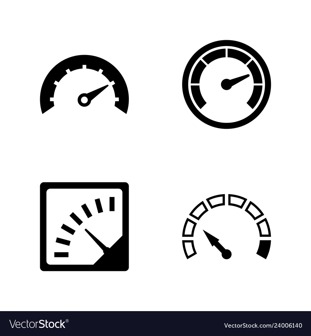 Speedometer speed measurement simple related icons