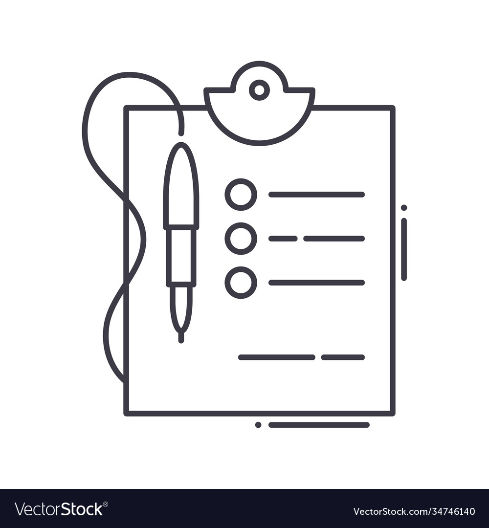 Survey list icon linear isolated vector image Survey list icon linear isolated