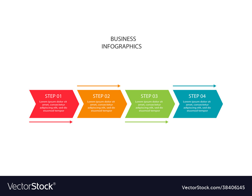 Abstract arrows graph diagram with 4 steps